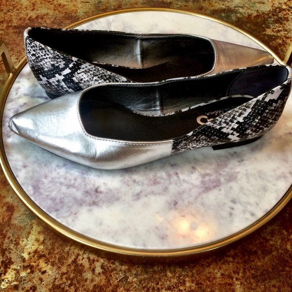 Circus by Sam Edelman silver and snakeskin flats. - Picture 8 of 8
